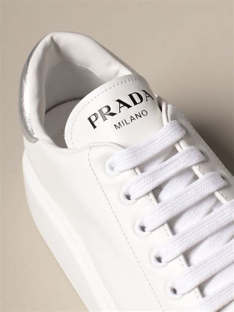 white prada shoes women's|Prada white high top sneakers.